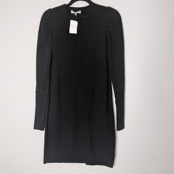 NWT Wayf Puff Sleeve Sweater Dress Black - Picture 3 of 11